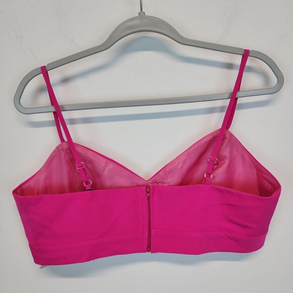 Nasty Gal Pink Tailored Bralette Size 10 V-neck Back Zip Adjustable Barbiecore - Picture 8 of 12